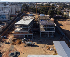 São José dos Pinhais, 18 de julho de 2025 - Construção do Hospital e Maternidade SJP, na Região Metropolitana de Curitiba (RMC).