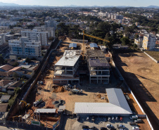 São José dos Pinhais, 18 de julho de 2025 - Construção do Hospital e Maternidade SJP, na Região Metropolitana de Curitiba (RMC).