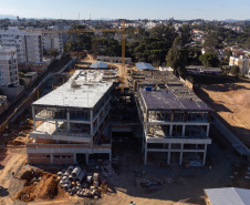 São José dos Pinhais, 18 de julho de 2025 - Construção do Hospital e Maternidade SJP, na Região Metropolitana de Curitiba (RMC).