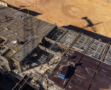 São José dos Pinhais, 18 de julho de 2025 - Construção do Hospital e Maternidade SJP, na Região Metropolitana de Curitiba (RMC).