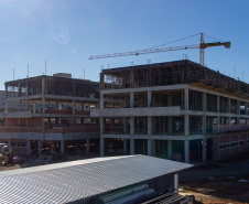 São José dos Pinhais, 18 de julho de 2025 - Construção do Hospital e Maternidade SJP, na Região Metropolitana de Curitiba (RMC).