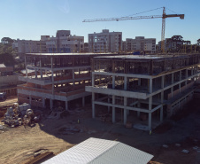 São José dos Pinhais, 18 de julho de 2025 - Construção do Hospital e Maternidade SJP, na Região Metropolitana de Curitiba (RMC).