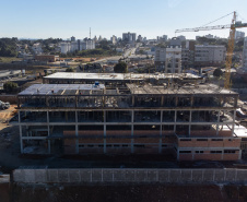 São José dos Pinhais, 18 de julho de 2025 - Construção do Hospital e Maternidade SJP, na Região Metropolitana de Curitiba (RMC).