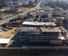 São José dos Pinhais, 18 de julho de 2025 - Construção do Hospital e Maternidade SJP, na Região Metropolitana de Curitiba (RMC).