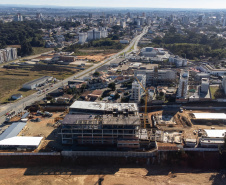 São José dos Pinhais, 18 de julho de 2025 - Construção do Hospital e Maternidade SJP, na Região Metropolitana de Curitiba (RMC).