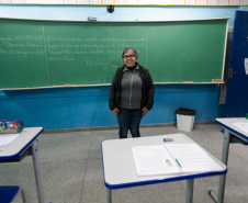 A professora Beatriz Cardoso da Silva, de Paranaguá, foi a primeira ganhadora do prêmio de R$ 1 milhão do sorteio do Programa Nota Paraná.