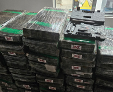 Após ocorrência de ameaça familiar, PMPR apreende 1,5 tonelada de maconha