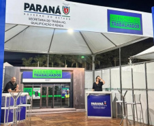 Estande da Secretaria do Trabalho, Qualificação e Renda do Paraná está presente na Expo Astorga 2025