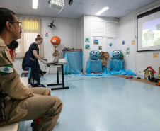 Curitiba, 14 de outubro de 2025 - Atividades da Semana de Redução de Riscos e Desastres do Brigadas Escolares na Escola Lucy Requião.