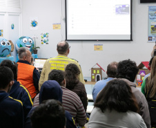 Curitiba, 14 de outubro de 2025 - Atividades da Semana de Redução de Riscos e Desastres do Brigadas Escolares na Escola Lucy Requião.