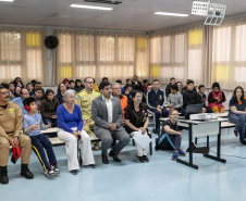 Curitiba, 14 de outubro de 2025 - Atividades da Semana de Redução de Riscos e Desastres do Brigadas Escolares na Escola Lucy Requião.