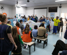 Curitiba, 14 de outubro de 2025 - Atividades da Semana de Redução de Riscos e Desastres do Brigadas Escolares na Escola Lucy Requião.
