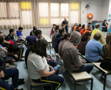 Curitiba, 14 de outubro de 2025 - Atividades da Semana de Redução de Riscos e Desastres do Brigadas Escolares na Escola Lucy Requião.