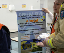 Curitiba, 14 de outubro de 2025 - Atividades da Semana de Redução de Riscos e Desastres do Brigadas Escolares na Escola Lucy Requião.