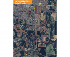 DER -  Rotas alternativas em trecho da obra da Perimetral Leste de Foz do Iguaçu