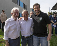 Londrina, 25 de outubro de 2024 - O governador em exercício Darci Piana inaugura residencial com 512 apartamentos dentro do programa Casa Fácil Paraná.