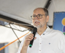 Londrina, 25 de outubro de 2024 - O governador em exercício Darci Piana inaugura residencial com 512 apartamentos dentro do programa Casa Fácil Paraná.