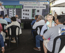 Londrina, 25 de outubro de 2024 - O governador em exercício Darci Piana inaugura residencial com 512 apartamentos dentro do programa Casa Fácil Paraná.