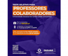 Unicentro abre inscrições para teste seletivo de professores colaboradores