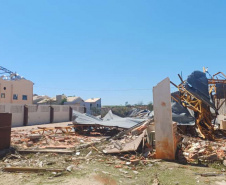 Tornado causa danos graves em duas escolas estaduais de Rio Bonito do Iguaçu