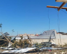 Tornado causa danos graves em duas escolas estaduais de Rio Bonito do Iguaçu