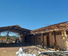 Tornado causa danos graves em duas escolas estaduais de Rio Bonito do Iguaçu