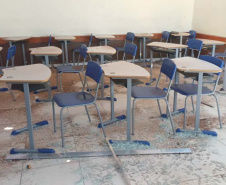 Tornado causa danos graves em duas escolas estaduais de Rio Bonito do Iguaçu