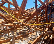 Tornado causa danos graves em duas escolas estaduais de Rio Bonito do Iguaçu