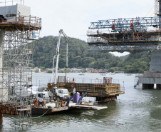  Ritmo acelerado: Ponte de Guaratuba chega a 80% de execução