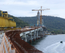  Ritmo acelerado: Ponte de Guaratuba chega a 80% de execução