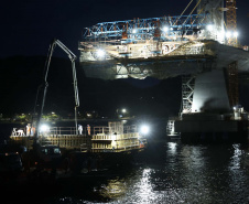  Ritmo acelerado: Ponte de Guaratuba chega a 80% de execução