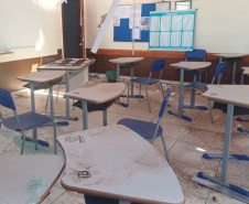 Aulas seguem suspensas nesta terça-feira (11) em Rio Bonito do Iguaçu após tornado