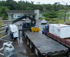 Sanepar reforça litoral com a chegada de 31 geradores elétricos para o verão