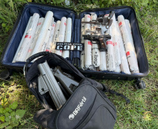 PCPR apreende cerca de 30 quilos de explosivos e armamentos em Piraquara