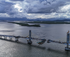Reta final: veja como vai funcionar o encontro da parte estaiada da Ponte de Guaratuba