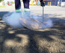 Teste usará fumaça na fiscalização de redes de esgoto em Guaratuba