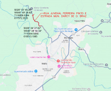 Rio Negro - Rua Juvenal Ferreira Pinto e Estrada Darci de Oliveira Braz (mapa)