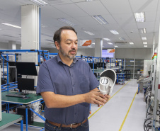 URITIBA; 27/01/26; Empresa Pumatronix incubada do TECPAR, na foto Sylvio Calixto, um dos fundadores da Pumatronix; Foto: Hedeson Alves/TECPAR