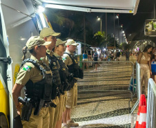 Atuação integrada das forças de segurança no Carnaval reduz roubos em 44% e furtos em 32% no Litoral do Paraná
