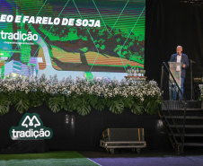 O governador Carlos Massa Ratinho Junior participa nesta quinta-feira (26), da inauguração de uma nova indústria de óleo e farelo de soja da Cooperativa Agroindustrial Tradição, em Pato Branco