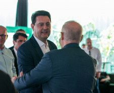 O governador Carlos Massa Ratinho Junior participa nesta quinta-feira (26), da inauguração de uma nova indústria de óleo e farelo de soja da Cooperativa Agroindustrial Tradição, em Pato Branco