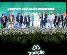 O governador Carlos Massa Ratinho Junior participa nesta quinta-feira (26), da inauguração de uma nova indústria de óleo e farelo de soja da Cooperativa Agroindustrial Tradição, em Pato Branco