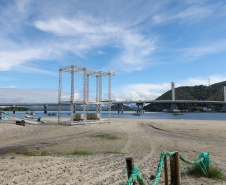 Acabamentos finais: falta um dia para a inauguração da Ponte de Guaratuba