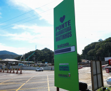 Acabamentos finais: falta um dia para a inauguração da Ponte de Guaratuba