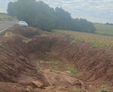 Erosão na PR-552 em Ourizona