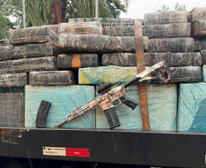 PMPR apreende mais de 5 toneladas de maconha e fuzil em Planaltina do Paraná