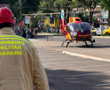 Forças de segurança realizam simulado de sinistro de trânsito em Maringá