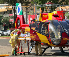 Forças de segurança realizam simulado de sinistro de trânsito em Maringá