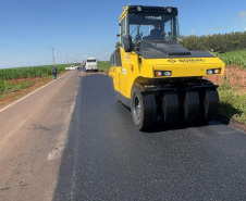 Serviços de conservação na PR-445 entre Bela Vista do Paraíso e Primeiro de Maio
