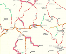 Serviços de conservação na PR-445 entre Bela Vista do Paraíso e Primeiro de Maio (mapa)